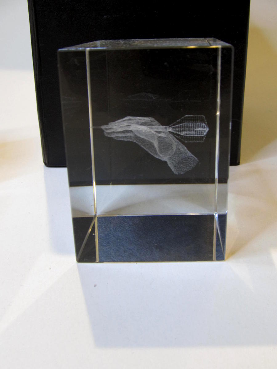 Glaspokale mit Gravur, Glastroph&auml;en, Glasawards, 3D Foto Glasgravur, Pokale:  3D-Darttroph�e