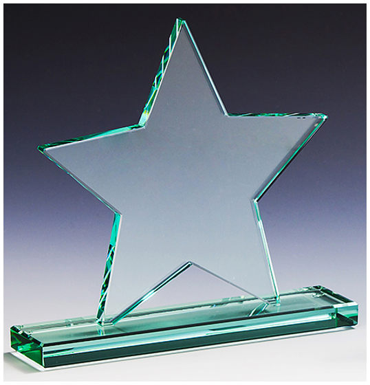 Glaspokale mit Gravur, Glastroph&auml;en, Glasawards, 3D Foto Glasgravur, Pokale:  Glaspokal Jupiter