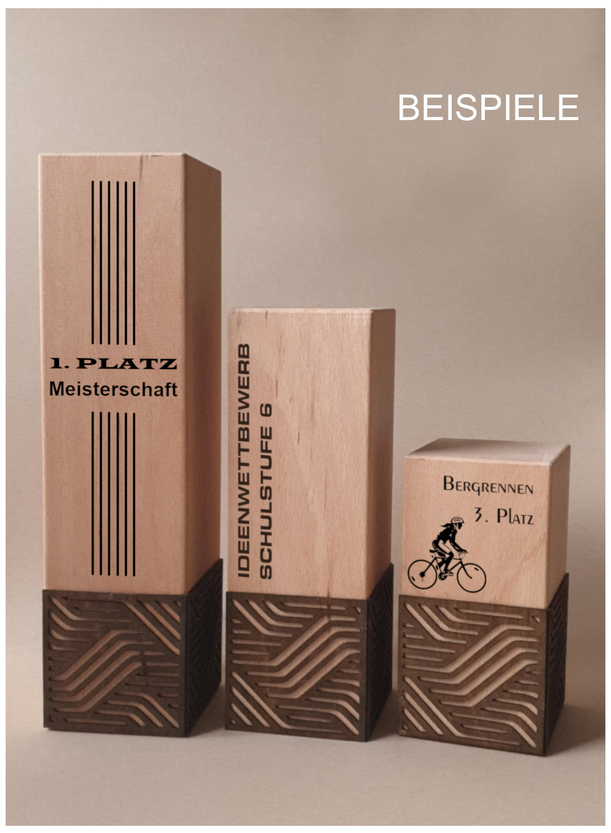 Glaspokale mit Gravur, Glastroph&auml;en, Glasawards, 3D Foto Glasgravur, Pokale:  Holzpokal Osiris