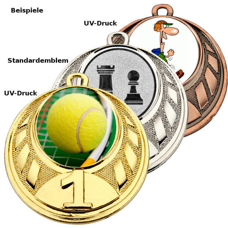 Medaillen mit Standarembelem und UV-druck Medaillen mit Standarembelem und UV-druck