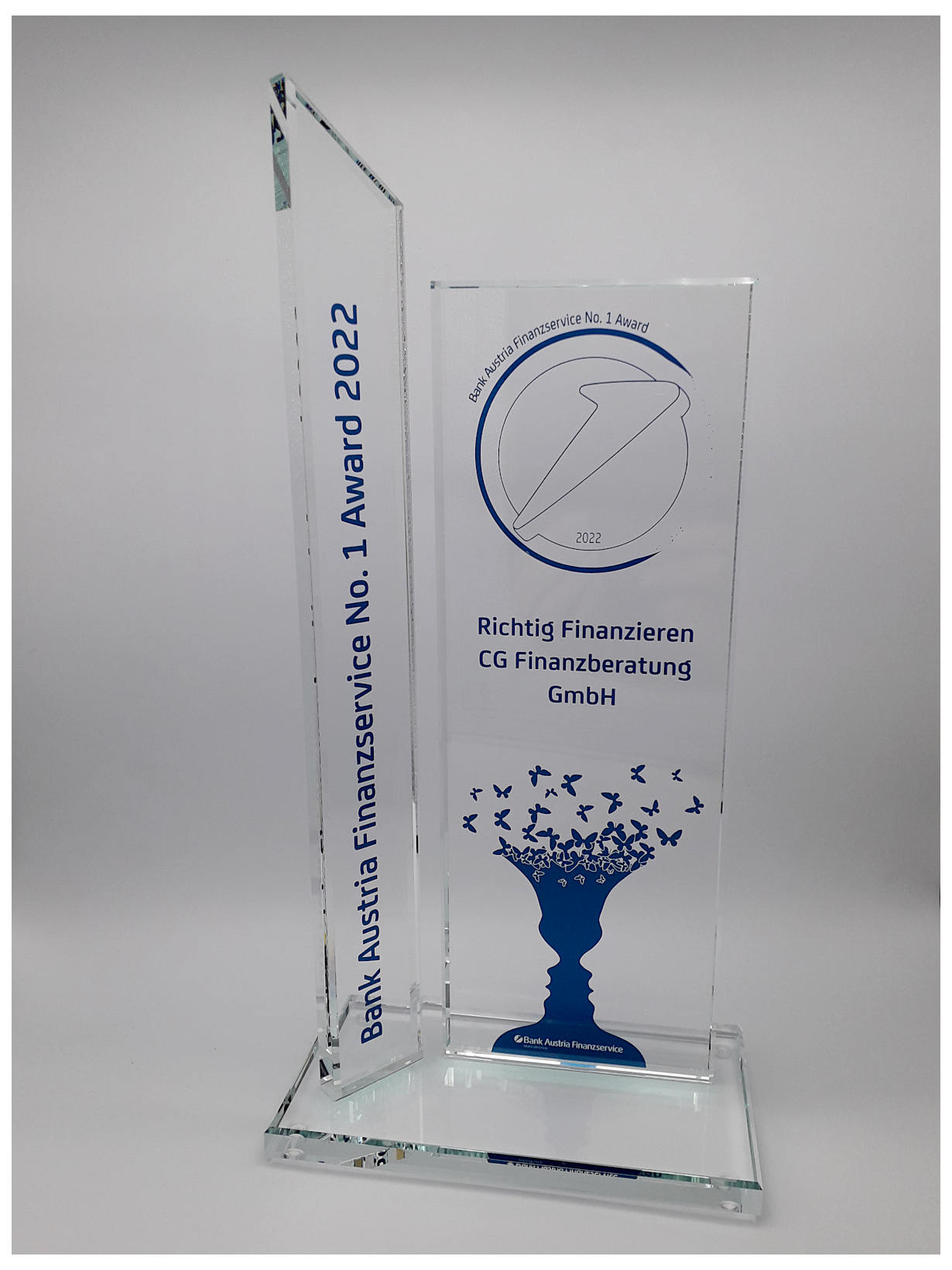 Glastrophäe mit UV-Druck Glastrophäe mit UV-Druck