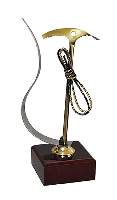 Glaspokale mit Gravur, Glastroph&auml;en, Glasawards, 3D Foto Glasgravur, Pokale:  Award Bester-Bergsteiger