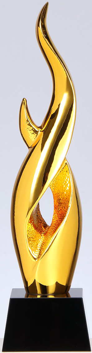 Glaspokale mit Gravur, Glastroph&auml;en, Glasawards, 3D Foto Glasgravur, Pokale:  Flame