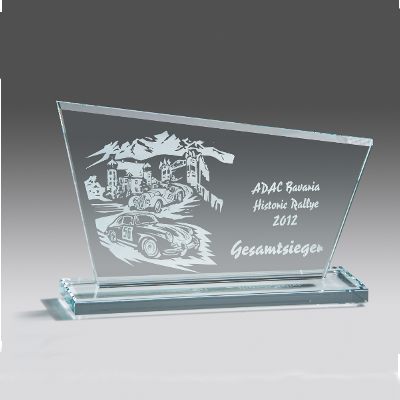 Glaspokale mit Gravur, Glastroph&auml;en, Glasawards, 3D Foto Glasgravur, Pokale:  Garmisch