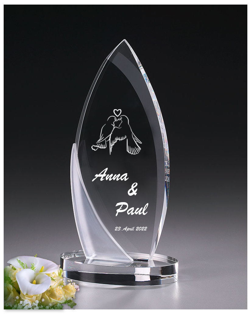 Glaspokale mit Gravur, Glastroph&auml;en, Glasawards, 3D Foto Glasgravur, Pokale:  Glaspokal Arrowhead