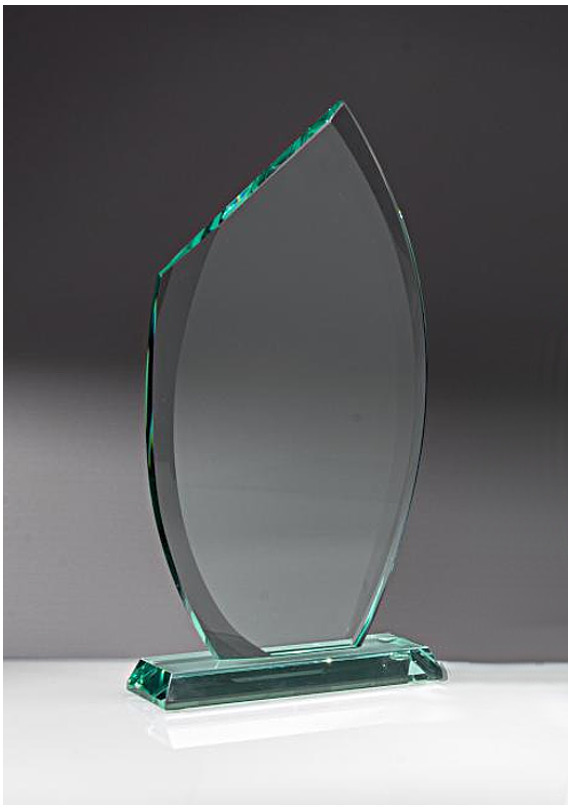 Glaspokale mit Gravur, Glastroph&auml;en, Glasawards, 3D Foto Glasgravur, Pokale:  Glaspokal Goldeck