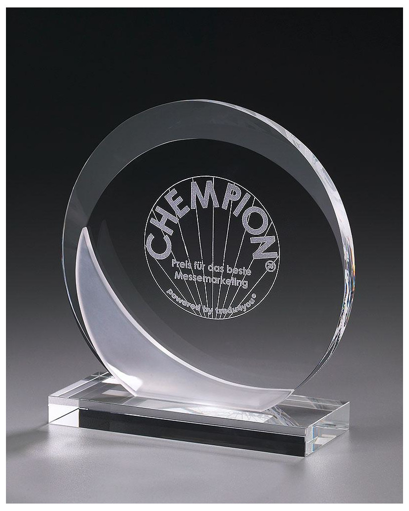 Glaspokale mit Gravur, Glastroph&auml;en, Glasawards, 3D Foto Glasgravur, Pokale:  Glaspokal Eclipse