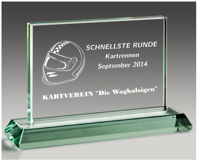 Glaspokale mit Gravur, Glastroph&auml;en, Glasawards, 3D Foto Glasgravur, Pokale:  Glaspokal Panorama