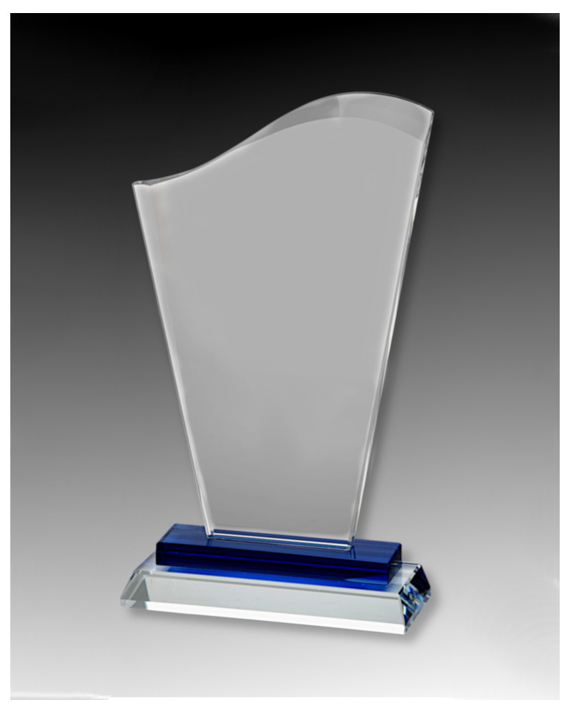 Glaspokale mit Gravur, Glastroph&auml;en, Glasawards, 3D Foto Glasgravur, Pokale:  Glaspokal Harfe