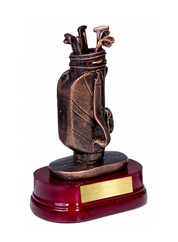 Glaspokale mit Gravur, Glastroph&auml;en, Glasawards, 3D Foto Glasgravur, Pokale:  Golftroph�e G.19 Golfbag