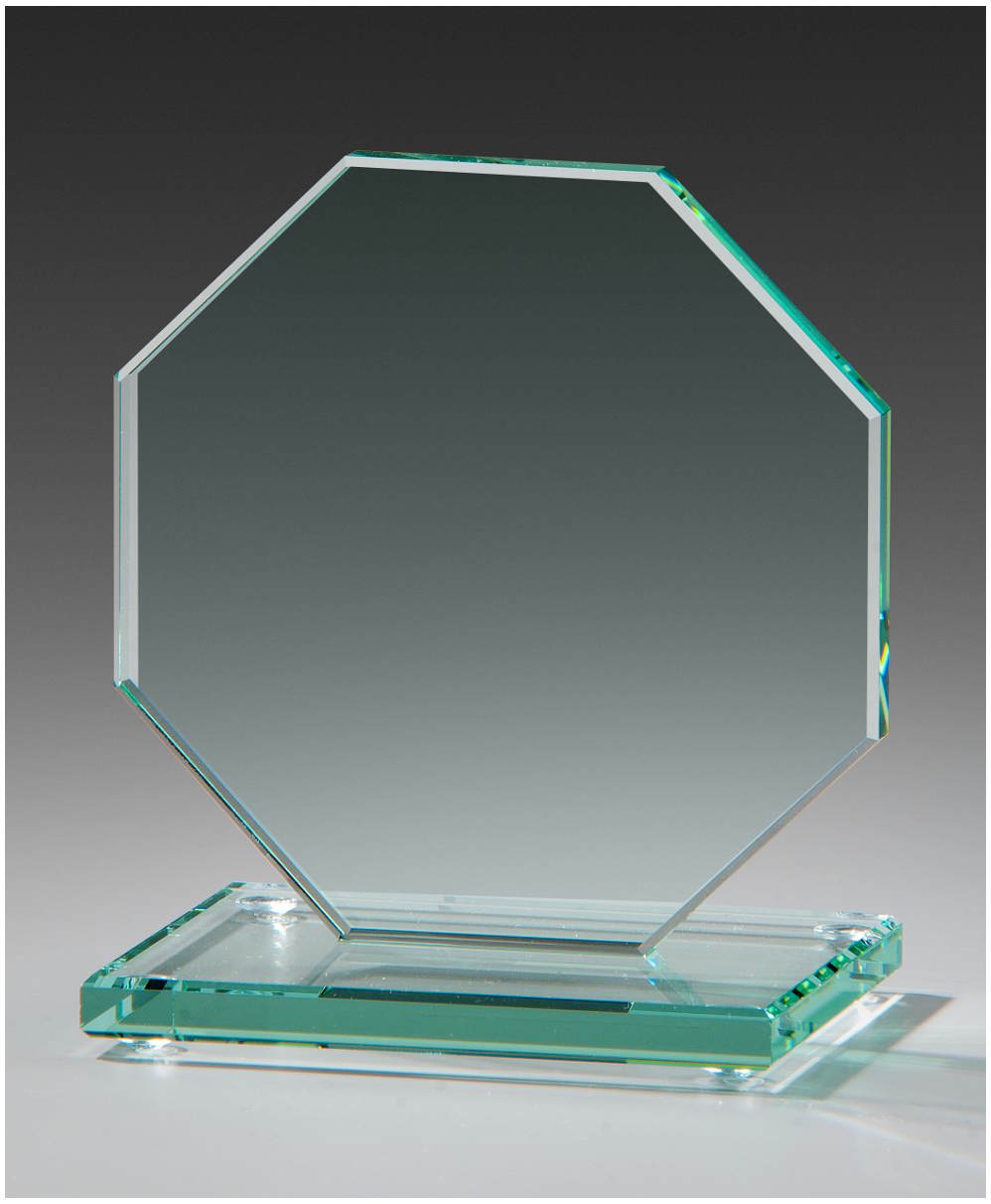 Glaspokale mit Gravur, Glastroph&auml;en, Glasawards, 3D Foto Glasgravur, Pokale:  Glastroph�e Octo