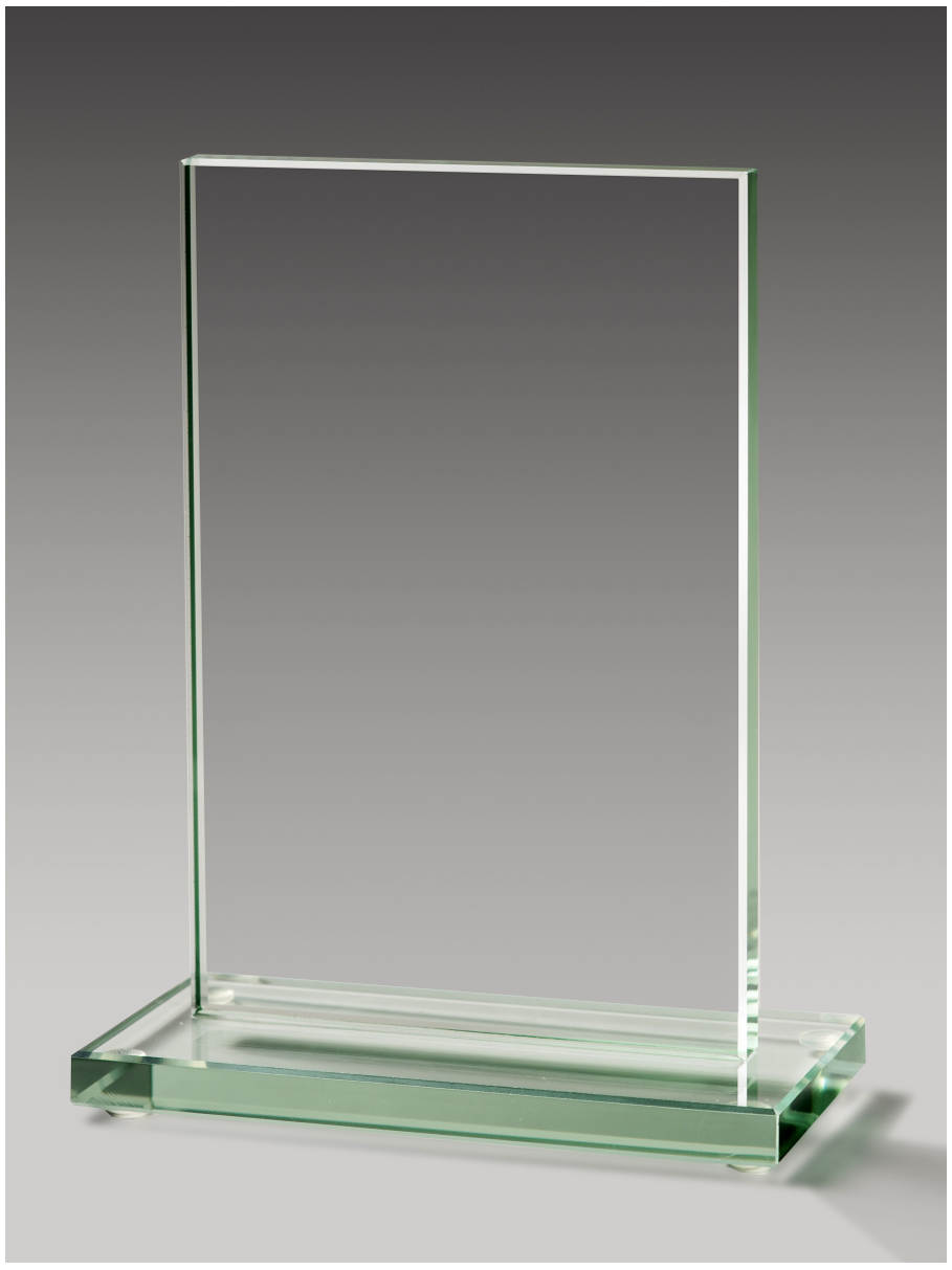Glaspokale mit Gravur, Glastroph&auml;en, Glasawards, 3D Foto Glasgravur, Pokale:  Glastroph�e Rectangle