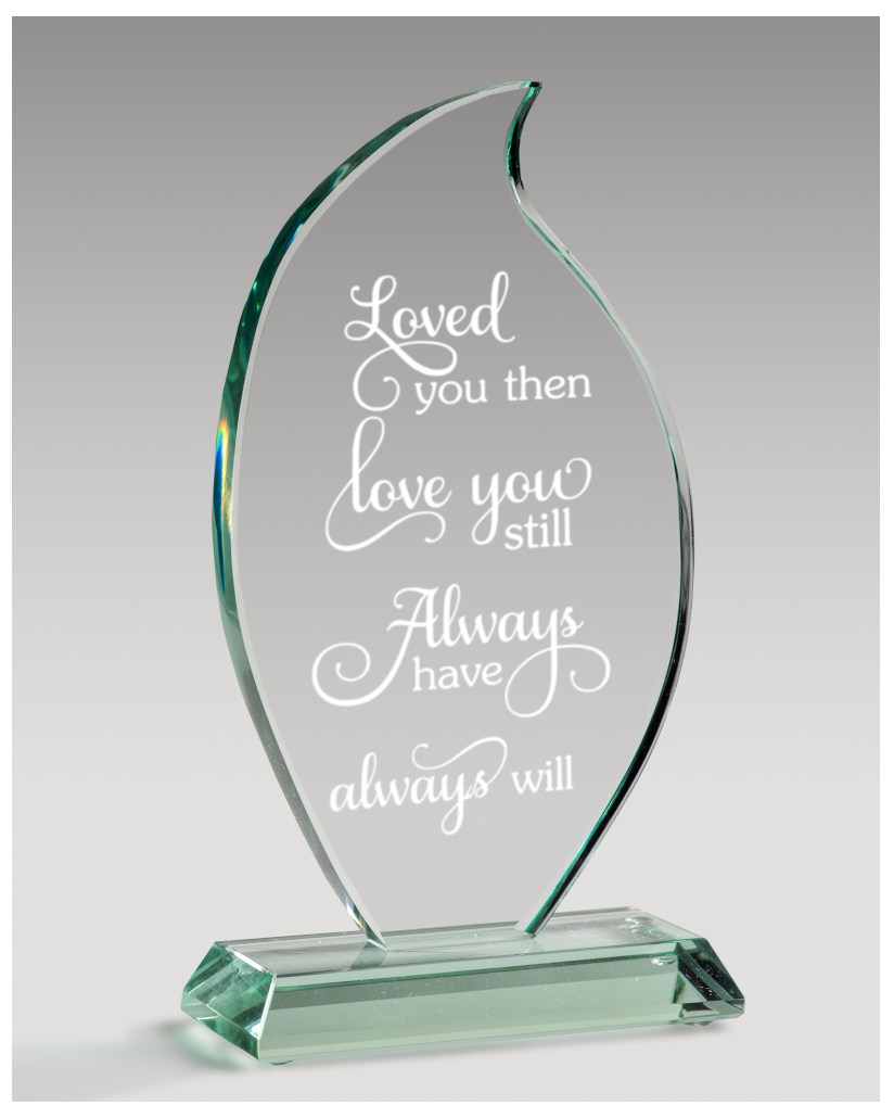 Glaspokale mit Gravur, Glastroph&auml;en, Glasawards, 3D Foto Glasgravur, Pokale:  Glastroph�e Flamme