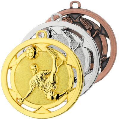 Glaspokale mit Gravur, Glastroph&auml;en, Glasawards, 3D Foto Glasgravur, Pokale:  M5-Fußballmedaille 