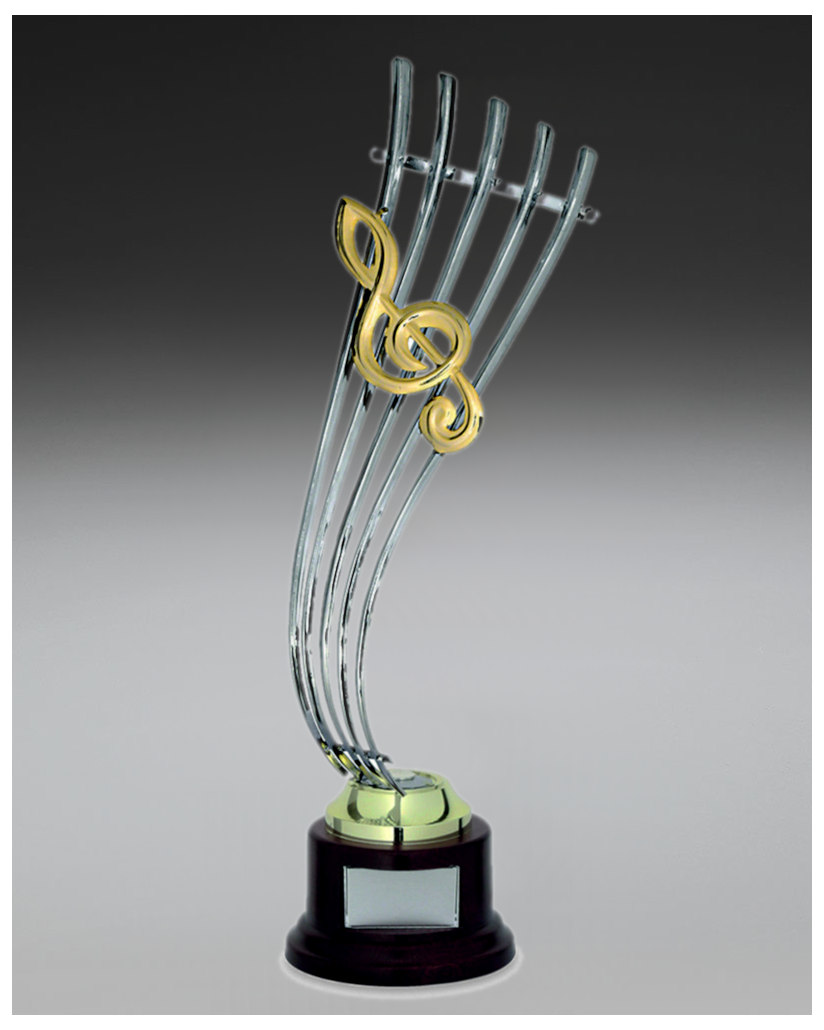 Glaspokale mit Gravur, Glastroph&auml;en, Glasawards, 3D Foto Glasgravur, Pokale:  Musiktroph�e SO-6014