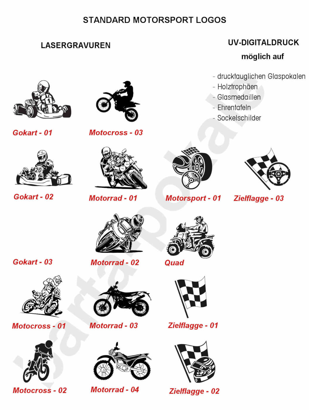 Glaspokale mit Gravur, Glastroph&auml;en, Glasawards, 3D Foto Glasgravur, Pokale:  Logos Motorsport